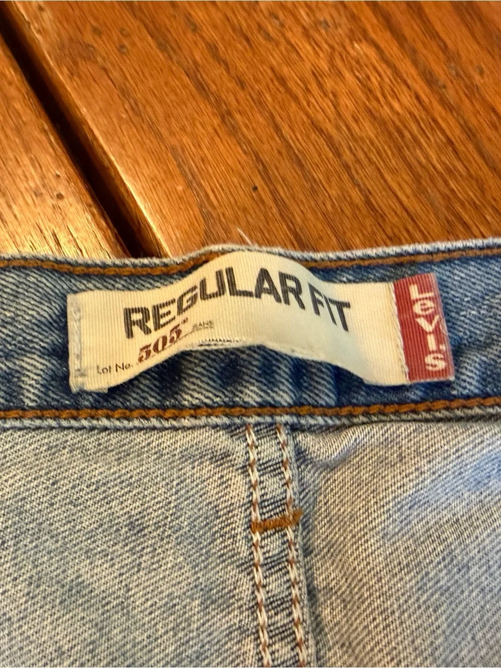 Levi's 505 Light Blue Men's Jeans with Tan Leather Patch